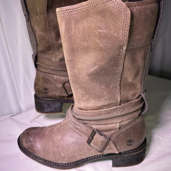 Timberland Women's Tan Leather Heeled Boots - Picture 6 of 14